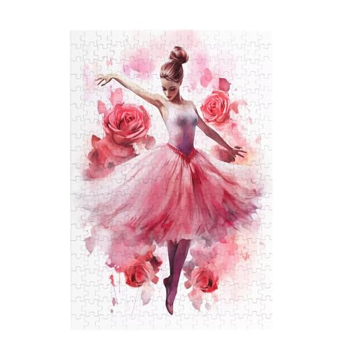 Ballett Puzzle Blume Puzzle Große 300 Teile Erwachsene, Clevere Rätsel, Geschicklichkeitsspiel für die Ganze Familie, Holz Farbenfrohes Jigsaws mit Geschenkbox Verpackung, Zimmer Deko 38x26cm D-1661 von Wehsaeho