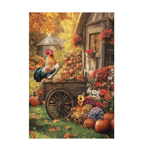 Bauernhof Puzzle Huhn Puzzle Große 2000 Teile Erwachsene, Clevere Rätsel, Geschicklichkeitsspiel für die Ganze Familie, Holz Farbenfrohes Jigsaws mit Geschenkbox Verpackung, Zimmer Deko 99x70cm D-879 von Wehsaeho