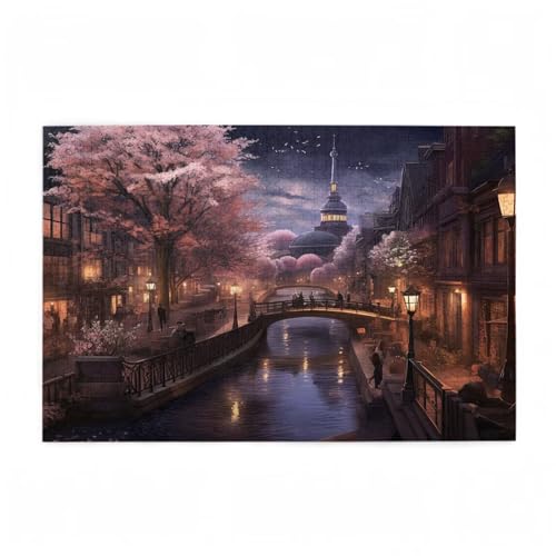 Baum Puzzle Brücke Puzzle Große 3000 Teile Erwachsene, Clevere Rätsel, Geschicklichkeitsspiel für die Ganze Familie, Holz Farbenfrohes Jigsaws mit Geschenkbox Verpackung, Zimmer Deko 81x122cm D-76 von Wehsaeho
