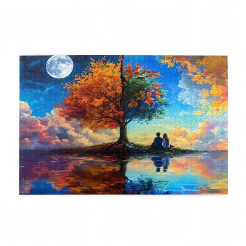 Baum Puzzle Paar Puzzle Große 200 Teile Erwachsene, Clevere Rätsel, Geschicklichkeitsspiel für die Ganze Familie, Holz Farbenfrohes Jigsaws mit Geschenkbox Verpackung, Zimmer Deko 35x25cm D-47 Baum Puzzle Paar Puzzle Große 200 Teile Erwachsene, Clevere Rätsel, Geschicklichkeitsspiel für die Ganze Familie, Holz Farbenfrohes Jigsaws mit Geschenkbox Verpackung, Zimmer Deko 35x25cm D-47 von Wehsaeho