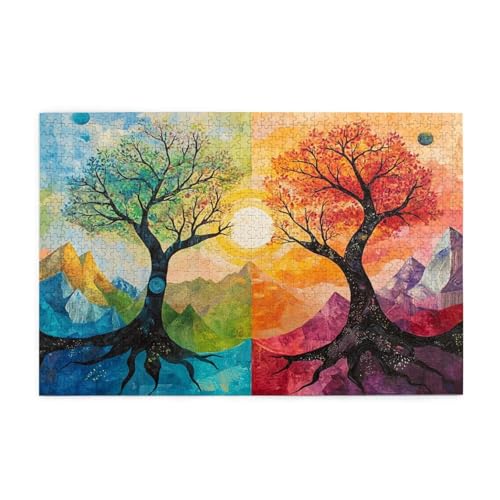 Baum des Lebens Puzzle Berg Puzzle Große 1500 Teile Erwachsene, Clevere Rätsel, Geschicklichkeitsspiel für die Ganze Familie, Holz Farbenfrohes Jigsaws mit Geschenkbox, Deko Wohnzimmer 87x57cm E-1794 Baum des Lebens Puzzle Berg Puzzle Große 1500 Teile Erwachsene, Clevere Rätsel, Geschicklichkeitsspiel für die Ganze Familie, Holz Farbenfrohes Jigsaws mit Geschenkbox, Deko Wohnzimmer 87x57cm E-1794 von Wehsaeho
