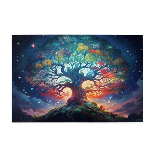 Baum des Lebens Puzzle Sternenhimmel Puzzle Große 2000 Teile Erwachsene, Clevere Rätsel, Geschicklichkeitsspiel für die Ganze Familie, Holz Farbenfrohes Jigsaws mit Geschenkbox, Deko 99x70cm D-639 von Wehsaeho