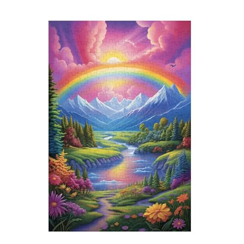 Berg Puzzle Farbe Puzzle Große 3000 Teile Erwachsene, Clevere Rätsel, Geschicklichkeitsspiel für die Ganze Familie, Holz Farbenfrohes Jigsaws mit Geschenkbox Verpackung, Zimmer Deko 81x122cm D-875 von Wehsaeho