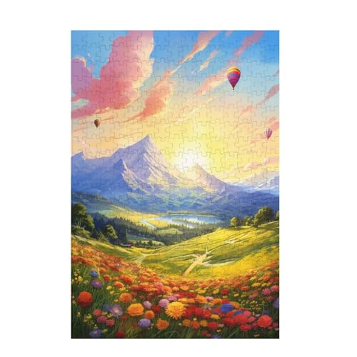 Berg Puzzle Landschaft Puzzle Große 3000 Teile Erwachsene, Clevere Rätsel, Geschicklichkeitsspiel für die Ganze Familie, Holz Farbenfrohes Jigsaws mit Geschenkbox, Geschenke für Frauen 81x122cm D-1354 von Wehsaeho