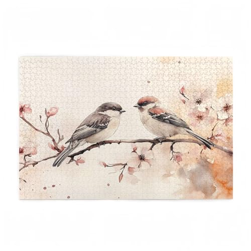 Bird Puzzle Einfachheit Puzzle Große 1000 Teile Erwachsene, Clevere Rätsel, Geschicklichkeitsspiel für die Ganze Familie, Holz Farbenfrohes Jigsaws mit Geschenkbox, Geschenke für Frauen 75x50cm D-391 von Wehsaeho