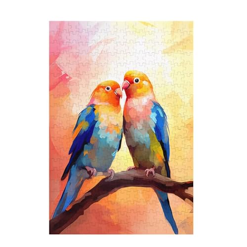 Bird Puzzle Papagei Puzzle Große 200 Teile Erwachsene, Clevere Rätsel, Geschicklichkeitsspiel für die Ganze Familie, Holz Farbenfrohes Jigsaws mit Geschenkbox Verpackung, Zimmer Deko 35x25cm D-1676 von Wehsaeho