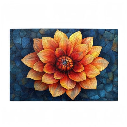 Blume Puzzle Abstrakt Puzzle Große 200 Teile Erwachsene, Clevere Rätsel, Geschicklichkeitsspiel für die Ganze Familie, Holz Farbenfrohes Jigsaws mit Geschenkbox Verpackung, Zimmer Deko 35x25cm D-461 von Wehsaeho