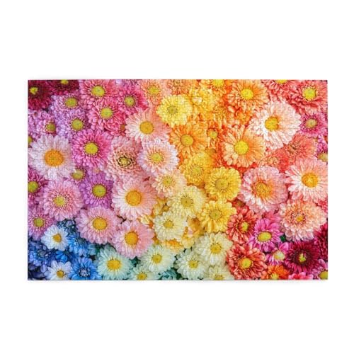 Blume Puzzle Farbe Puzzle 300 Teile Erwachsene, Clevere Rätsel, Geschicklichkeitsspiel für die Ganze Familie, Holz Farbenfrohes Jigsaws mit Geschenkbox Verpackung, Geschenke für Frauen 38x26cm E-740 von Wehsaeho