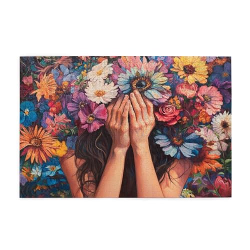 Blume Puzzle Frühling Puzzle 300 Teile Erwachsene, Clevere Rätsel, Geschicklichkeitsspiel für die Ganze Familie, Holz Farbenfrohes Jigsaws, Geschenkbox Verpackung, Geschenke für Frauen 38x26cm E-1536 von Wehsaeho