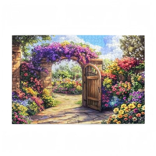 Blume Puzzle Garten Puzzle Große 300 Teile Erwachsene, Clevere Rätsel, Geschicklichkeitsspiel für die Ganze Familie, Holz Farbenfrohes Jigsaws mit Geschenkbox Verpackung, Zimmer Deko 38x26cm D-314 von Wehsaeho