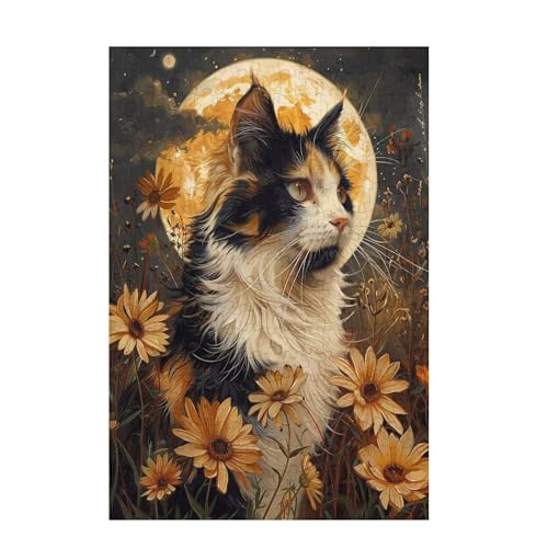 Blume Puzzle Katze Puzzle Große 300 Teile Erwachsene, Clevere Rätsel, Geschicklichkeitsspiel für die Ganze Familie, Holz Farbenfrohes Jigsaws mit Geschenkbox Verpackung, Zimmer Deko 38x26cm D-923 Blume Puzzle Katze Puzzle Große 300 Teile Erwachsene, Clevere Rätsel, Geschicklichkeitsspiel für die Ganze Familie, Holz Farbenfrohes Jigsaws mit Geschenkbox Verpackung, Zimmer Deko 38x26cm D-923 von Wehsaeho
