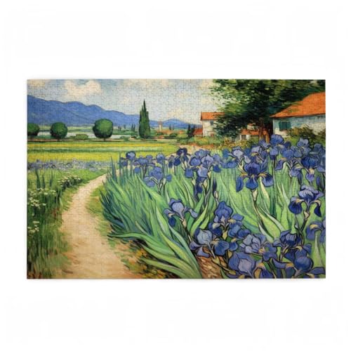 Blume Puzzle Landschaft Puzzle Große 1500 Teile Erwachsene, Clevere Rätsel, Geschicklichkeitsspiel für die Ganze Familie, Holz Farbenfrohes Jigsaws mit Geschenkbox, Geschenke für Frauen 87x57cm D-239 von Wehsaeho