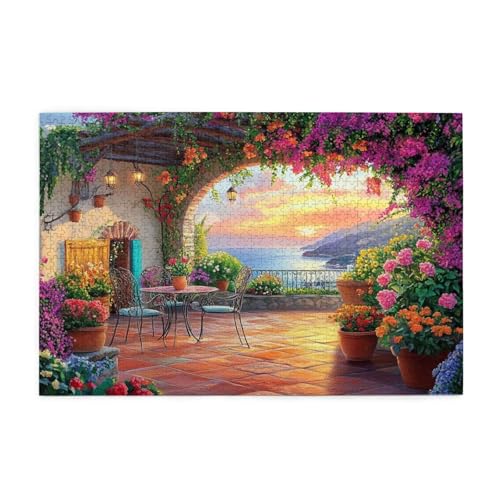 Blume Puzzle Sonnenuntergang Puzzle Große 5000 Teile Erwachsene, Clevere Rätsel, Geschicklichkeitsspiel für die Ganze Familie, Holz Farbenfrohes Jigsaws, Deko Wohnzimmer Geschenke 105x156cm E-847 von Wehsaeho