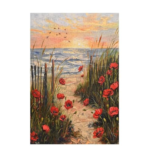 Blume Puzzle Strand Puzzle Große 5000 Teile Erwachsene, Clevere Rätsel, Geschicklichkeitsspiel für die Ganze Familie, Holz Farbenfrohes Jigsaws mit Geschenkbox, Geschenke für Frauen 105x156cm D-1277 von Wehsaeho