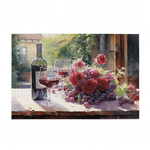 Blume Puzzle Traube Puzzle Große 3000 Teile Erwachsene, Clevere Rätsel, Geschicklichkeitsspiel für die Ganze Familie, Holz Farbenfrohes Jigsaws mit Geschenkbox Verpackung, Zimmer Deko 81x122cm D-557 von Wehsaeho