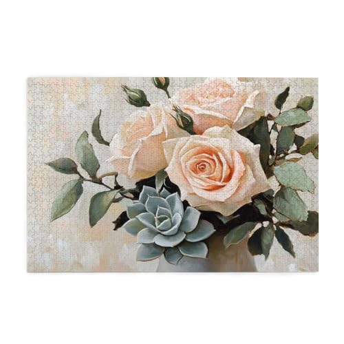 Blume Puzzle Traum Puzzle Große 1500 Teile Erwachsene, Clevere Rätsel, Geschicklichkeitsspiel für die Ganze Familie, Holz Farbenfrohes Jigsaws mit Geschenkbox, Geschenke für Frauen 87x57cm E-1184 von Wehsaeho