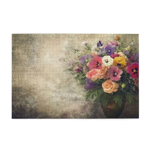 Blume Puzzle Traum Puzzle Große 1500 Teile Erwachsene, Clevere Rätsel, Geschicklichkeitsspiel für die Ganze Familie, Holz Farbenfrohes Jigsaws mit Geschenkbox, Geschenke für Frauen 87x57cm E-472 von Wehsaeho