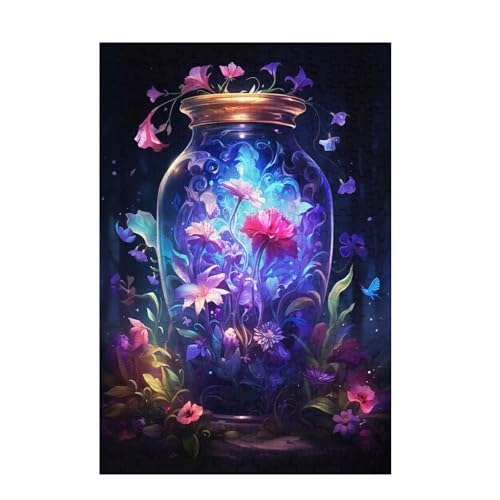 Blume Puzzle Traum Puzzle Große 300 Teile Erwachsene, Clevere Rätsel, Geschicklichkeitsspiel für die Ganze Familie, Holz Farbenfrohes Jigsaws mit Geschenkbox Verpackung, Zimmer Deko 38x26cm D-1501 von Wehsaeho