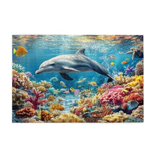 Delphin Puzzle Tier Puzzle 300 Teile Erwachsene, Clevere Rätsel, Geschicklichkeitsspiel für die Ganze Familie, Holz Farbenfrohes Jigsaws mit Geschenkbox Verpackung, Geschenke für Frauen 38x26cm E-527 Delphin Puzzle Tier Puzzle 300 Teile Erwachsene, Clevere Rätsel, Geschicklichkeitsspiel für die Ganze Familie, Holz Farbenfrohes Jigsaws mit Geschenkbox Verpackung, Geschenke für Frauen 38x26cm E-527 von Wehsaeho