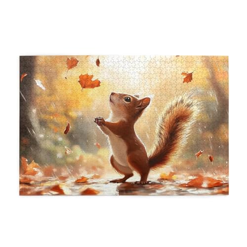 Eichhörnchen Puzzle Blätter Puzzle Große 1500 Teile Erwachsene, Clevere Rätsel, Geschicklichkeitsspiel für die Ganze Familie, Holz Farbenfrohes Jigsaws mit Geschenkbox, Deko Wohnzimmer 87x57cm E-1640 Eichhörnchen Puzzle Blätter Puzzle Große 1500 Teile Erwachsene, Clevere Rätsel, Geschicklichkeitsspiel für die Ganze Familie, Holz Farbenfrohes Jigsaws mit Geschenkbox, Deko Wohnzimmer 87x57cm E-1640 von Wehsaeho