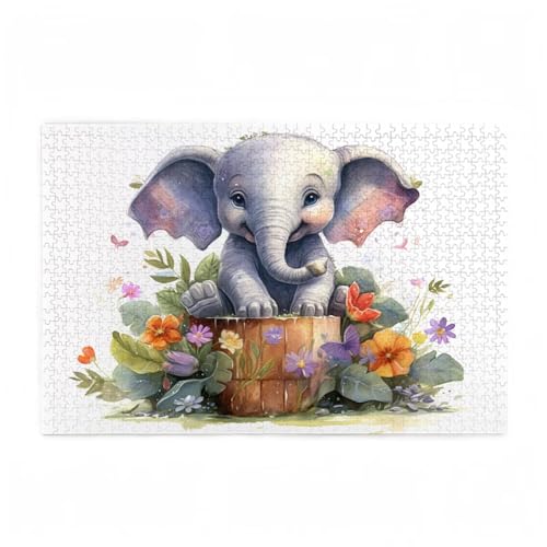Elefant Puzzle Blume Puzzle Große 300 Teile Erwachsene, Clevere Rätsel, Geschicklichkeitsspiel für die Ganze Familie, Holz Farbenfrohes Jigsaws mit Geschenkbox Verpackung, Zimmer Deko 38x26cm D-725 Elefant Puzzle Blume Puzzle Große 300 Teile Erwachsene, Clevere Rätsel, Geschicklichkeitsspiel für die Ganze Familie, Holz Farbenfrohes Jigsaws mit Geschenkbox Verpackung, Zimmer Deko 38x26cm D-725 von Wehsaeho