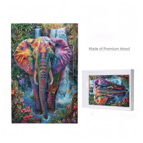 Elefant Puzzle Fallen Puzzle Große 1000 Teile Erwachsene, Clevere Rätsel, Geschicklichkeitsspiel für die Ganze Familie, Holz Farbenfrohes Jigsaws mit Geschenkbox Verpackung, Zimmer Deko 75x50cm D-941 Elefant Puzzle Fallen Puzzle Große 1000 Teile Erwachsene, Clevere Rätsel, Geschicklichkeitsspiel für die Ganze Familie, Holz Farbenfrohes Jigsaws mit Geschenkbox Verpackung, Zimmer Deko 75x50cm D-941 von Wehsaeho