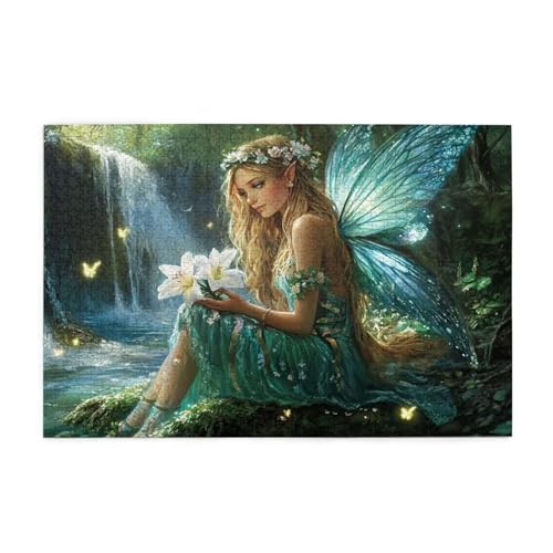 Engel Puzzle Frau Puzzle 300 Teile Erwachsene, Clevere Rätsel, Geschicklichkeitsspiel für die Ganze Familie, Holz Farbenfrohes Jigsaws mit Geschenkbox Verpackung, Geschenke für Frauen 38x26cm E-113 von Wehsaeho