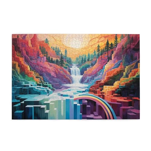 Fallen Puzzle Baum Puzzle Große 1500 Teile Erwachsene, Clevere Rätsel, Geschicklichkeitsspiel für die Ganze Familie, Holz Farbenfrohes Jigsaws mit Geschenkbox, Geschenke für Frauen 87x57cm E-597 von Wehsaeho