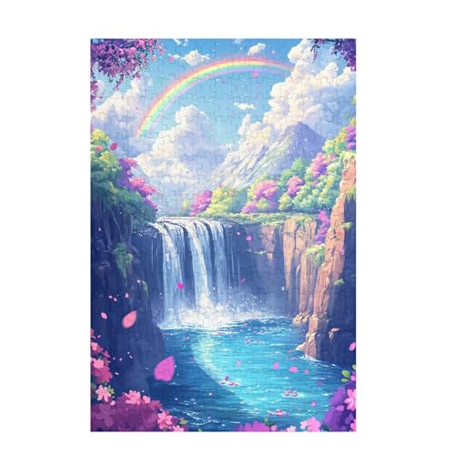 Fallen Puzzle Berg Puzzle Große 1000 Teile Erwachsene, Clevere Rätsel, Geschicklichkeitsspiel für die Ganze Familie, Holz Farbenfrohes Jigsaws mit Geschenkbox Verpackung, Zimmer Deko 75x50cm D-960 von Wehsaeho