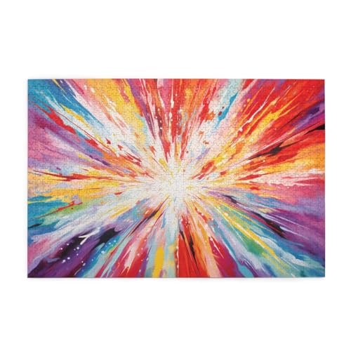 Farbe Puzzle Abstrakt Puzzle Große 1500 Teile Erwachsene, Clevere Rätsel, Geschicklichkeitsspiel für die Ganze Familie, Holz Farbenfrohes Jigsaws mit Geschenkbox, Geschenke für Frauen 87x57cm E-403 von Wehsaeho