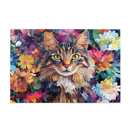 Farbe Puzzle Katze Puzzle 300 Teile Erwachsene, Clevere Rätsel, Geschicklichkeitsspiel für die Ganze Familie, Holz Farbenfrohes Jigsaws mit Geschenkbox Verpackung, Geschenke für Frauen 38x26cm E-1848 Farbe Puzzle Katze Puzzle 300 Teile Erwachsene, Clevere Rätsel, Geschicklichkeitsspiel für die Ganze Familie, Holz Farbenfrohes Jigsaws mit Geschenkbox Verpackung, Geschenke für Frauen 38x26cm E-1848 von Wehsaeho