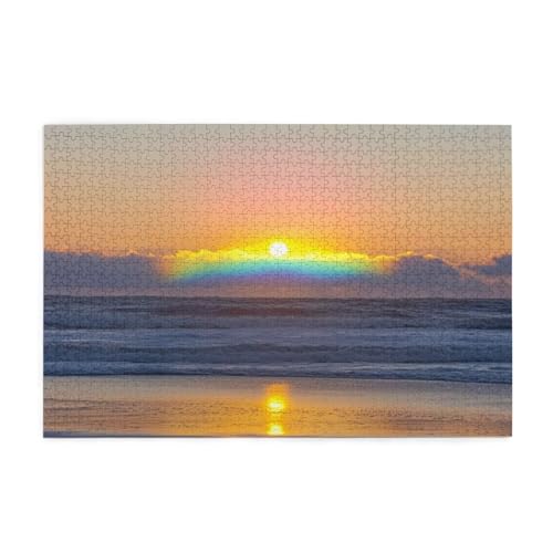 Farbe Puzzle Strand Puzzle Große 5000 Teile Erwachsene, Clevere Rätsel, Geschicklichkeitsspiel für die Ganze Familie, Holz Farbenfrohes Jigsaws mit Geschenkbox, Geschenke für Frauen 105x156cm E-1846 von Wehsaeho