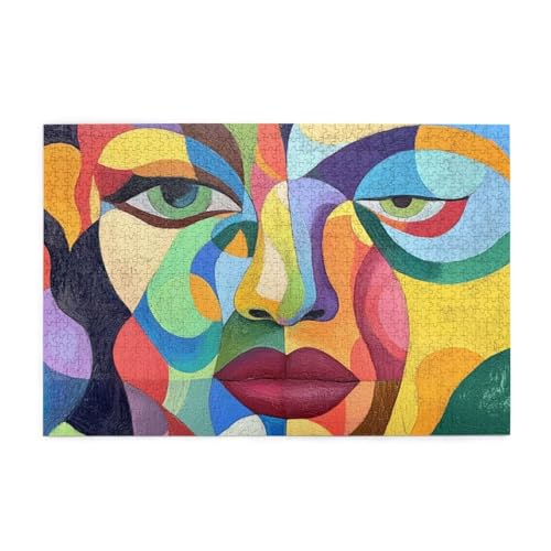 Frau Puzzle Abstrakt Puzzle Große 5000 Teile Erwachsene, Clevere Rätsel, Geschicklichkeitsspiel für die Ganze Familie, Holz Farbenfrohes Jigsaws mit Geschenkbox, Geschenke für Frauen 105x156cm E-401 von Wehsaeho