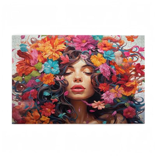 Frau Puzzle Blume Puzzle Große 3000 Teile Erwachsene, Clevere Rätsel, Geschicklichkeitsspiel für die Ganze Familie, Holz Farbenfrohes Jigsaws mit Geschenkbox Verpackung, Zimmer Deko 81x122cm D-348 Frau Puzzle Blume Puzzle Große 3000 Teile Erwachsene, Clevere Rätsel, Geschicklichkeitsspiel für die Ganze Familie, Holz Farbenfrohes Jigsaws mit Geschenkbox Verpackung, Zimmer Deko 81x122cm D-348 von Wehsaeho