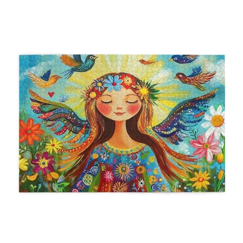 Frau Puzzle Blume Puzzle Große 5000 Teile Erwachsene, Clevere Rätsel, Geschicklichkeitsspiel für die Ganze Familie, Holz Farbenfrohes Jigsaws mit Geschenkbox, Geschenke für Frauen 105x156cm E-1050 von Wehsaeho