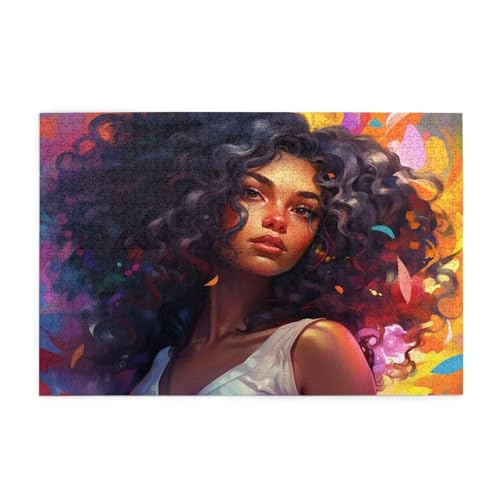Frau Puzzle Farbe Puzzle 300 Teile Erwachsene, Clevere Rätsel, Geschicklichkeitsspiel für die Ganze Familie, Holz Farbenfrohes Jigsaws mit Geschenkbox Verpackung, Geschenke für Frauen 38x26cm E-1033 von Wehsaeho