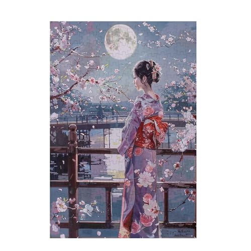 Frau Puzzle Japan Puzzle Große 500 Teile Erwachsene, Clevere Rätsel, Geschicklichkeitsspiel für die Ganze Familie, Holz Farbenfrohes Jigsaws mit Geschenkbox Verpackung, Zimmer Deko 52x38cm D-847 von Wehsaeho