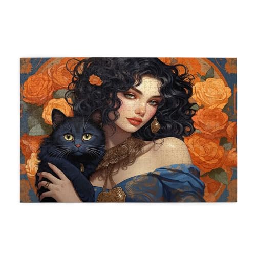 Frau Puzzle Katze Puzzle Große 1500 Teile Erwachsene, Clevere Rätsel, Geschicklichkeitsspiel für die Ganze Familie, Holz Farbenfrohes Jigsaws, Geschenkbox Verpackung, Deko Wohnzimmer 87x57cm E-961 Frau Puzzle Katze Puzzle Große 1500 Teile Erwachsene, Clevere Rätsel, Geschicklichkeitsspiel für die Ganze Familie, Holz Farbenfrohes Jigsaws, Geschenkbox Verpackung, Deko Wohnzimmer 87x57cm E-961 von Wehsaeho