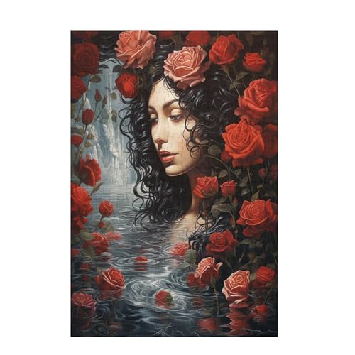 Frau Puzzle Rose Puzzle Große 500 Teile Erwachsene, Clevere Rätsel, Geschicklichkeitsspiel für die Ganze Familie, Holz Farbenfrohes Jigsaws mit Geschenkbox Verpackung, Zimmer Deko 52x38cm D-1388 Frau Puzzle Rose Puzzle Große 500 Teile Erwachsene, Clevere Rätsel, Geschicklichkeitsspiel für die Ganze Familie, Holz Farbenfrohes Jigsaws mit Geschenkbox Verpackung, Zimmer Deko 52x38cm D-1388 von Wehsaeho