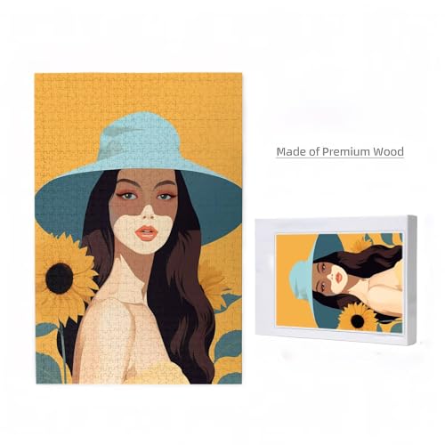 Frau Puzzle Sonnenblume Puzzle Große 1000 Teile Erwachsene, Clevere Rätsel, Geschicklichkeitsspiel für die Ganze Familie, Holz Farbenfrohes Jigsaws mit Geschenkbox, Geschenke für Frauen 75x50cm D-781 Frau Puzzle Sonnenblume Puzzle Große 1000 Teile Erwachsene, Clevere Rätsel, Geschicklichkeitsspiel für die Ganze Familie, Holz Farbenfrohes Jigsaws mit Geschenkbox, Geschenke für Frauen 75x50cm D-781 von Wehsaeho