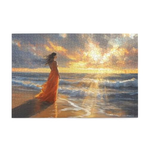 Frau Puzzle Strand Puzzle 300 Teile Erwachsene, Clevere Rätsel, Geschicklichkeitsspiel für die Ganze Familie, Holz Farbenfrohes Jigsaws mit Geschenkbox Verpackung, Geschenke für Frauen 38x26cm E-1757 Frau Puzzle Strand Puzzle 300 Teile Erwachsene, Clevere Rätsel, Geschicklichkeitsspiel für die Ganze Familie, Holz Farbenfrohes Jigsaws mit Geschenkbox Verpackung, Geschenke für Frauen 38x26cm E-1757 von Wehsaeho