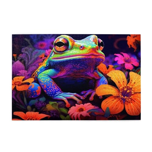 Frosch Puzzle Tier Puzzle Große 5000 Teile Erwachsene, Clevere Rätsel, Geschicklichkeitsspiel für die Ganze Familie, Holz Farbenfrohes Jigsaws mit Geschenkbox, Geschenke für Frauen 105x156cm E-575 von Wehsaeho