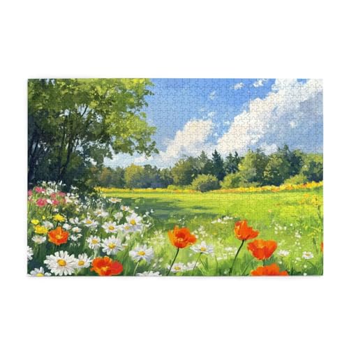 Frühling Puzzle Wolke Puzzle 300 Teile Erwachsene, Clevere Rätsel, Geschicklichkeitsspiel für die Ganze Familie, Holz Farbenfrohes Jigsaws, Geschenkbox Verpackung, Geschenke für Frauen 38x26cm E-1792 von Wehsaeho