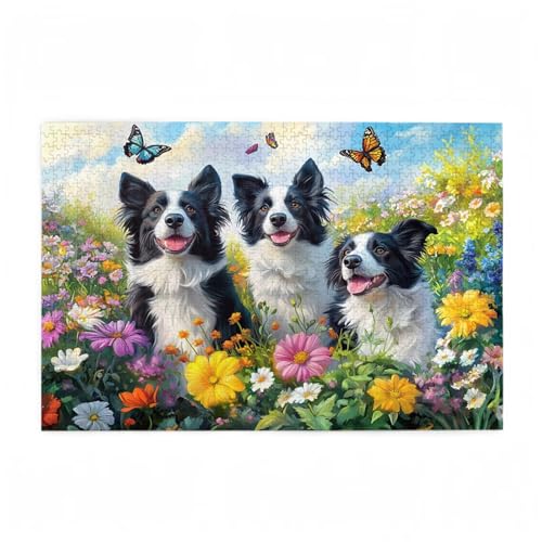 Hund Puzzle Blume Puzzle Große 1000 Teile Erwachsene, Clevere Rätsel, Geschicklichkeitsspiel für die Ganze Familie, Holz Farbenfrohes Jigsaws mit Geschenkbox Verpackung, Zimmer Deko 75x50cm D-508 Hund Puzzle Blume Puzzle Große 1000 Teile Erwachsene, Clevere Rätsel, Geschicklichkeitsspiel für die Ganze Familie, Holz Farbenfrohes Jigsaws mit Geschenkbox Verpackung, Zimmer Deko 75x50cm D-508 von Wehsaeho