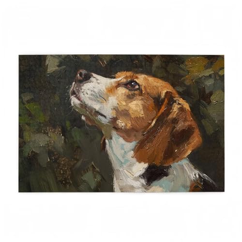 Hund Puzzle Retro Puzzle Große 200 Teile Erwachsene, Clevere Rätsel, Geschicklichkeitsspiel für die Ganze Familie, Holz Farbenfrohes Jigsaws mit Geschenkbox Verpackung, Zimmer Deko 35x25cm D-231 von Wehsaeho