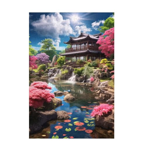 Japan Puzzle Landschaft Puzzle Große 200 Teile Erwachsene, Clevere Rätsel, Geschicklichkeitsspiel für die Ganze Familie, Holz Farbenfrohes Jigsaws mit Geschenkbox, Geschenke für Frauen 35x25cm D-1356 von Wehsaeho