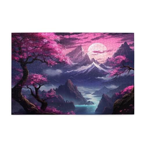 Japan Puzzle Mond Puzzle Große 1500 Teile Erwachsene, Clevere Rätsel, Geschicklichkeitsspiel für die Ganze Familie, Holz Farbenfrohes Jigsaws, Geschenkbox Verpackung, Geschenke für Frauen 87x57cm E-26 von Wehsaeho
