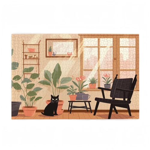 Katze Puzzle Anlage Puzzle Große 200 Teile Erwachsene, Clevere Rätsel, Geschicklichkeitsspiel für die Ganze Familie, Holz Farbenfrohes Jigsaws mit Geschenkbox Verpackung, Zimmer Deko 35x25cm D-554 Katze Puzzle Anlage Puzzle Große 200 Teile Erwachsene, Clevere Rätsel, Geschicklichkeitsspiel für die Ganze Familie, Holz Farbenfrohes Jigsaws mit Geschenkbox Verpackung, Zimmer Deko 35x25cm D-554 von Wehsaeho
