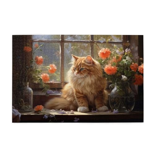 Katze Puzzle Blume Puzzle Große 1500 Teile Erwachsene, Clevere Rätsel, Geschicklichkeitsspiel für die Ganze Familie, Holz Farbenfrohes Jigsaws mit Geschenkbox, Geschenke für Frauen 87x57cm E-109 Katze Puzzle Blume Puzzle Große 1500 Teile Erwachsene, Clevere Rätsel, Geschicklichkeitsspiel für die Ganze Familie, Holz Farbenfrohes Jigsaws mit Geschenkbox, Geschenke für Frauen 87x57cm E-109 von Wehsaeho