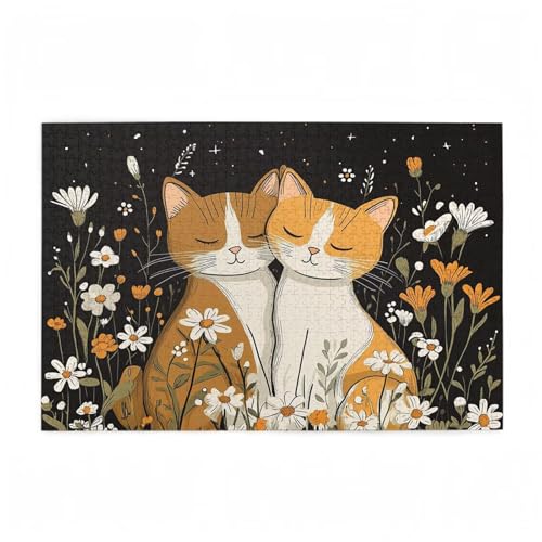 Katze Puzzle Blume Puzzle Große 200 Teile Erwachsene, Clevere Rätsel, Geschicklichkeitsspiel für die Ganze Familie, Holz Farbenfrohes Jigsaws mit Geschenkbox Verpackung, Zimmer Deko 35x25cm D-390 Katze Puzzle Blume Puzzle Große 200 Teile Erwachsene, Clevere Rätsel, Geschicklichkeitsspiel für die Ganze Familie, Holz Farbenfrohes Jigsaws mit Geschenkbox Verpackung, Zimmer Deko 35x25cm D-390 von Wehsaeho